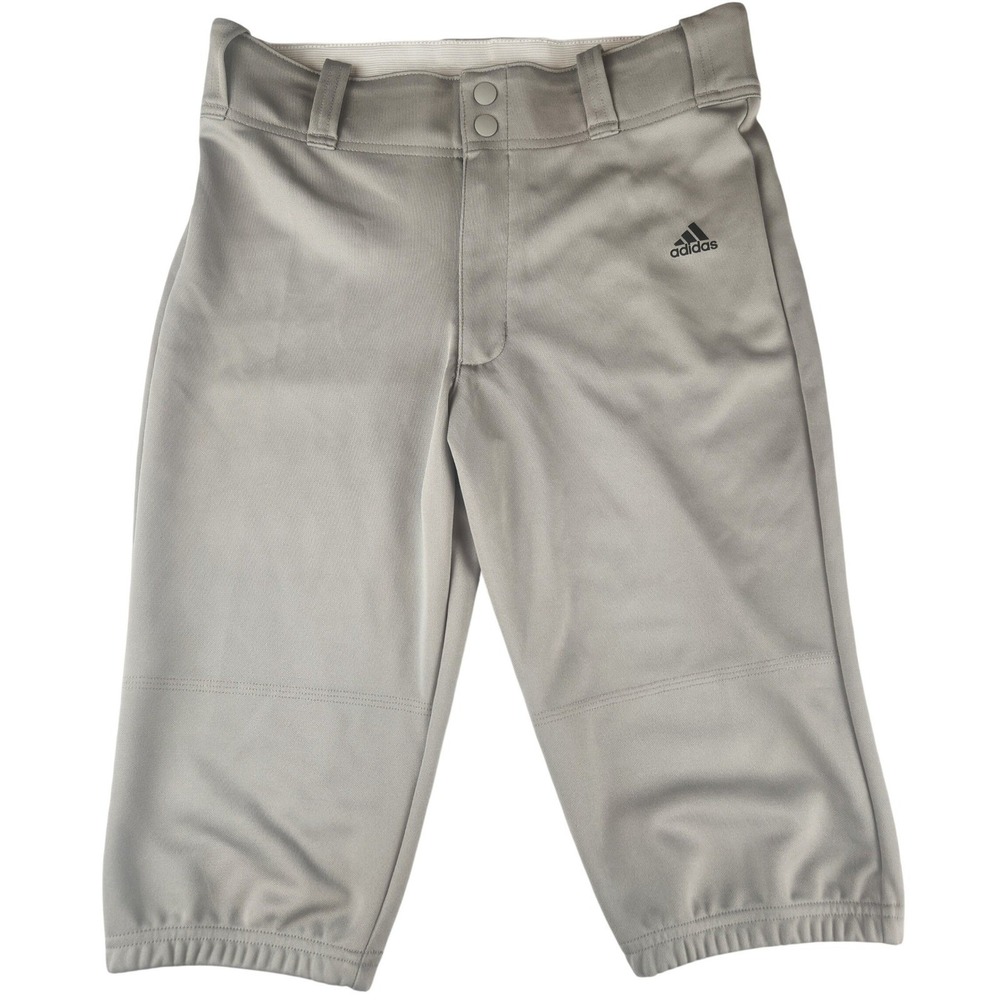 Adidas Climalite Gray Baseball Pants Youth Large Athletic Knicker Style